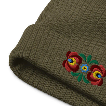 Hungarian Matyó Embroidered Beanie - The Global Wanderer