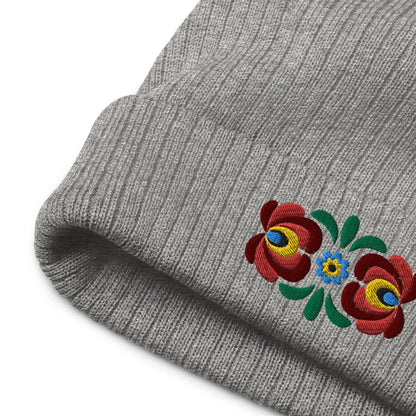 Hungarian Matyó Embroidered Beanie - The Global Wanderer