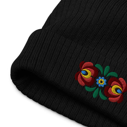 Hungarian Matyó Embroidered Beanie - The Global Wanderer