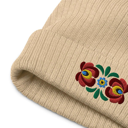 Hungarian Matyó Embroidered Beanie - The Global Wanderer