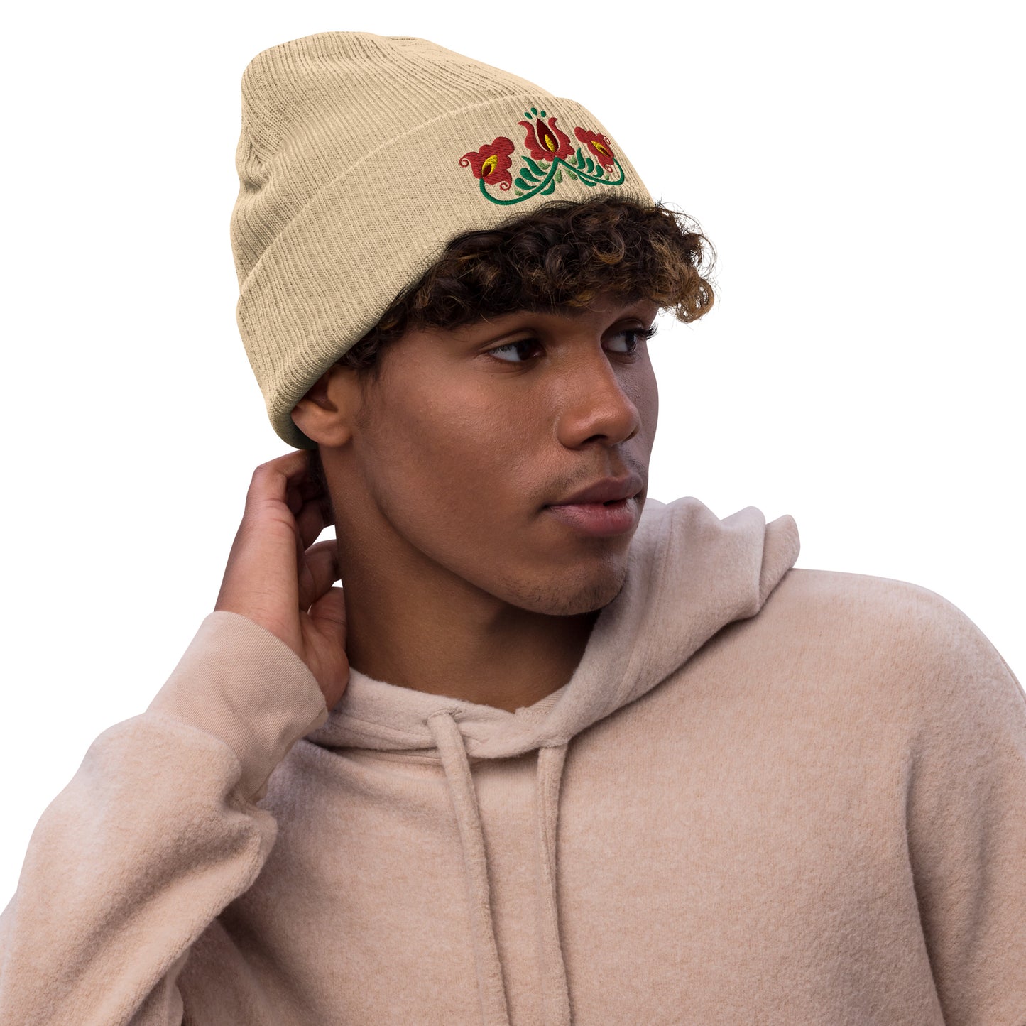 Hungarian Matyó Embroidered Beanie - The Global Wanderer