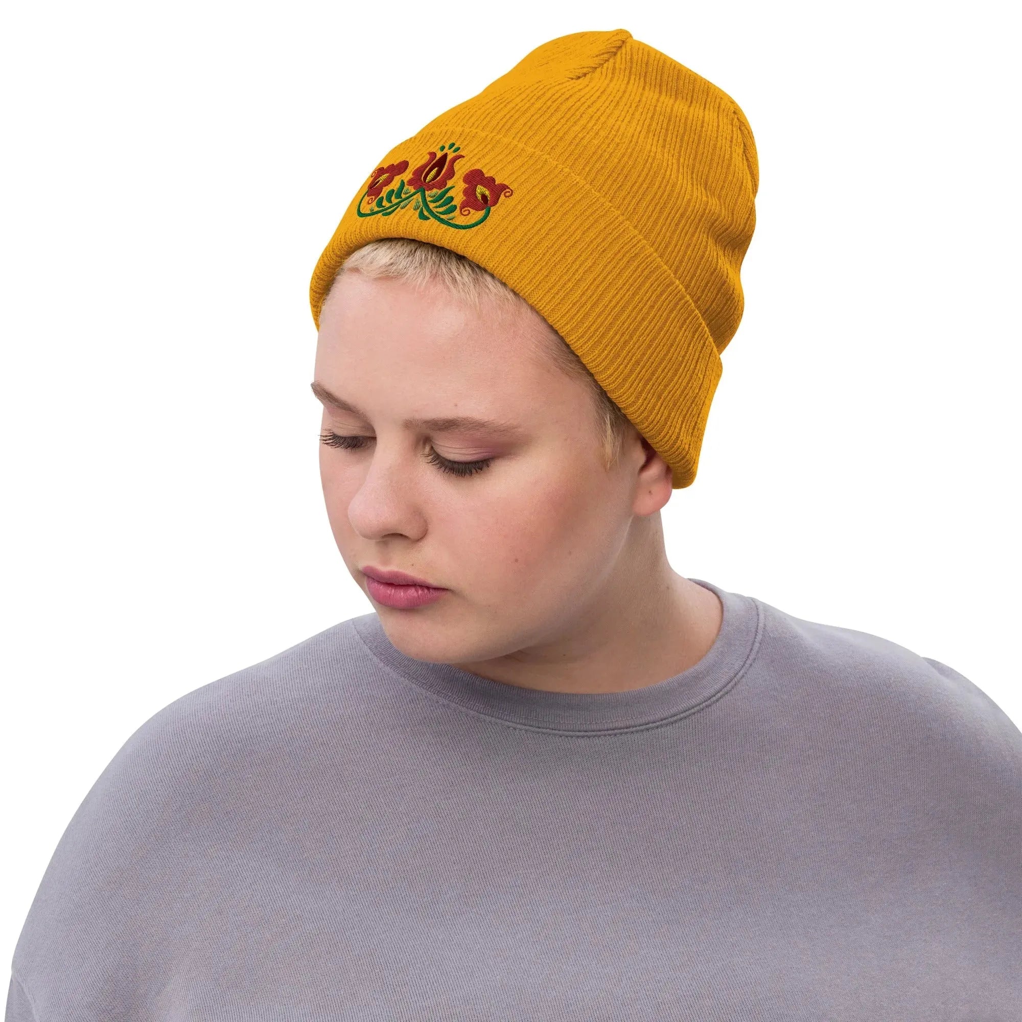Hungarian Matyó Embroidered Beanie - The Global Wanderer