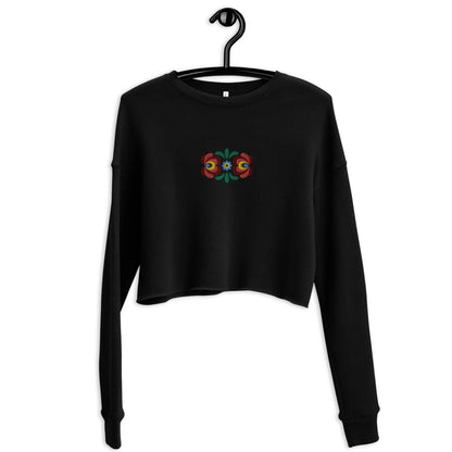 Hungarian Matyó Embroidered Cropped Sweatshirt - The Global Wanderer