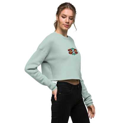 Hungarian Matyó Embroidered Cropped Sweatshirt - The Global Wanderer