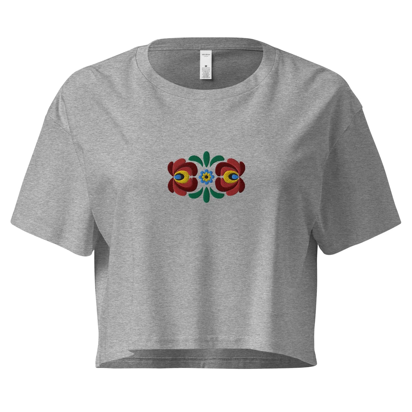 Hungarian Matyó Embroidered Cropped T-Shirt - The Global Wanderer