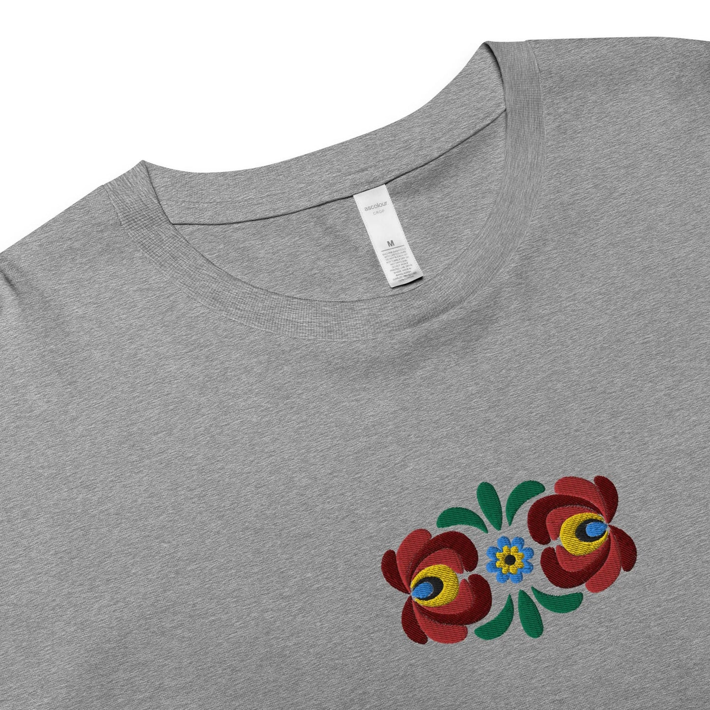 Hungarian Matyó Embroidered Cropped T-Shirt - The Global Wanderer