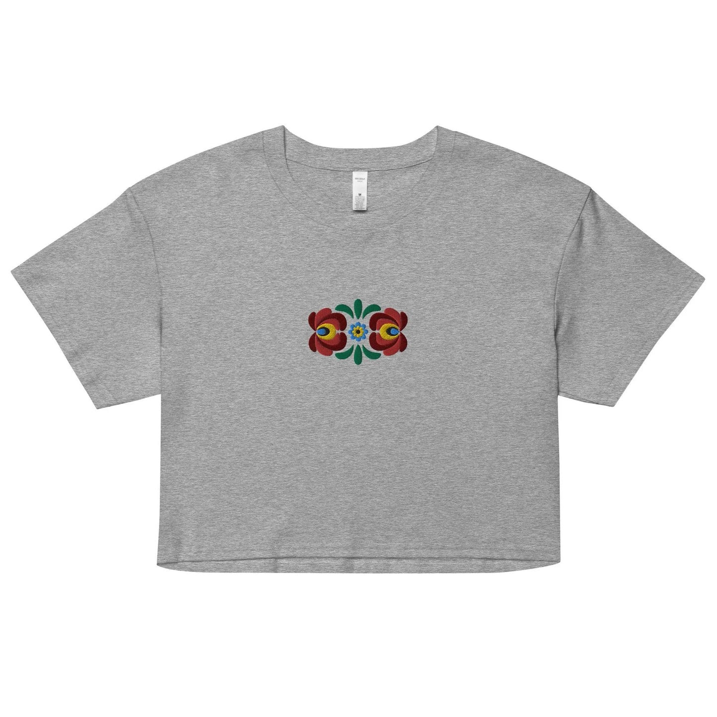 Hungarian Matyó Embroidered Cropped T-Shirt - The Global Wanderer