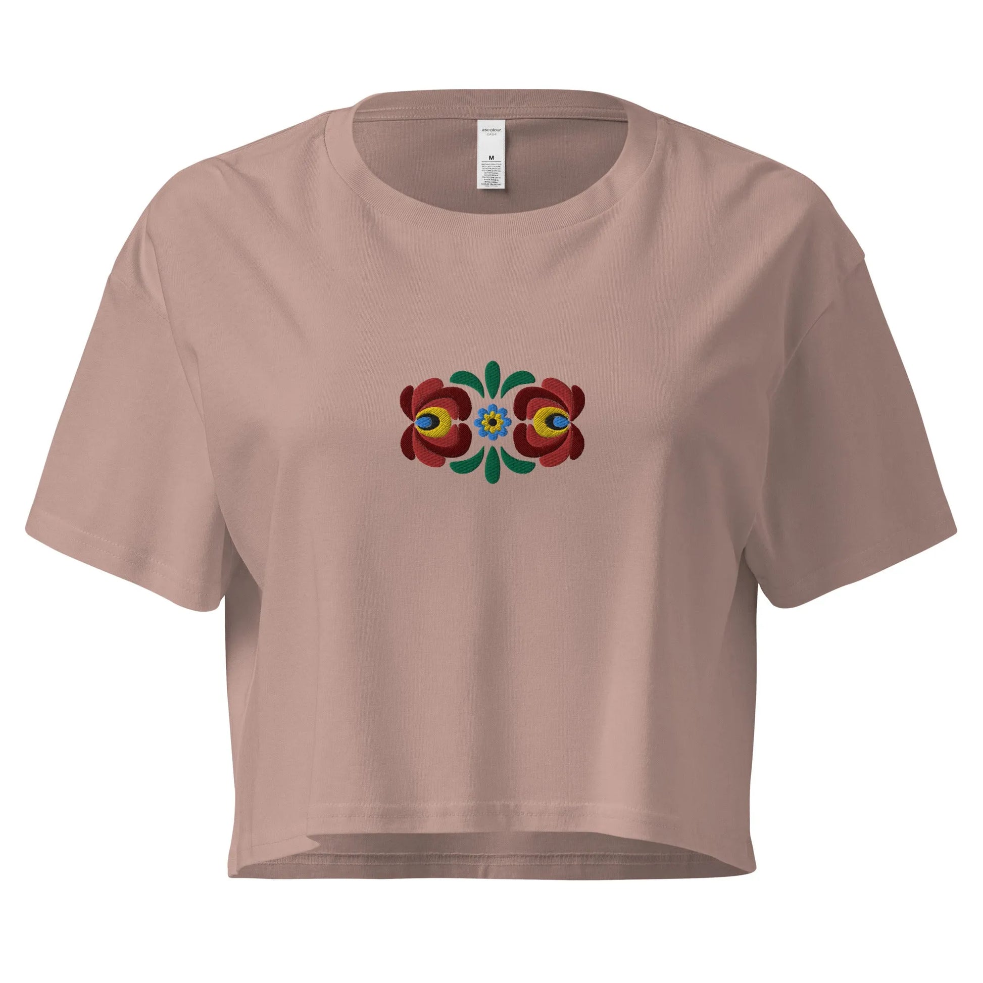 Hungarian Matyó Embroidered Cropped T-Shirt - The Global Wanderer