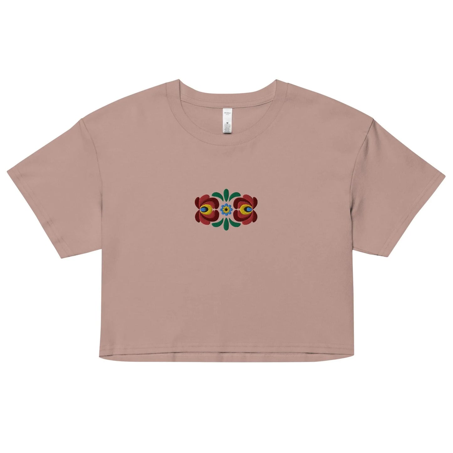 Hungarian Matyó Embroidered Cropped T-Shirt - The Global Wanderer