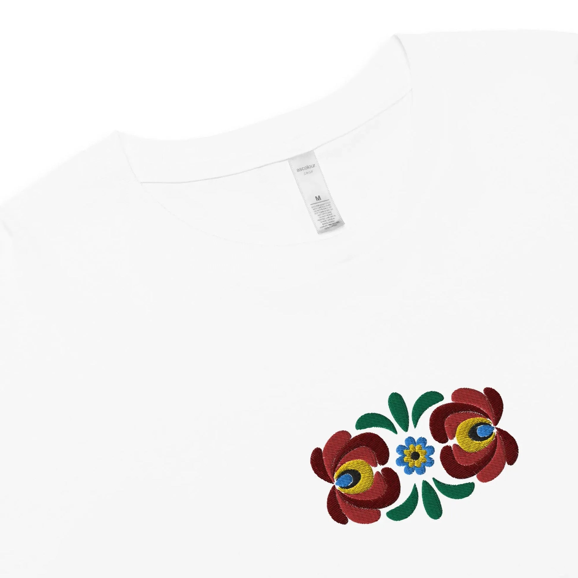 Hungarian Matyó Embroidered Cropped T-Shirt - The Global Wanderer