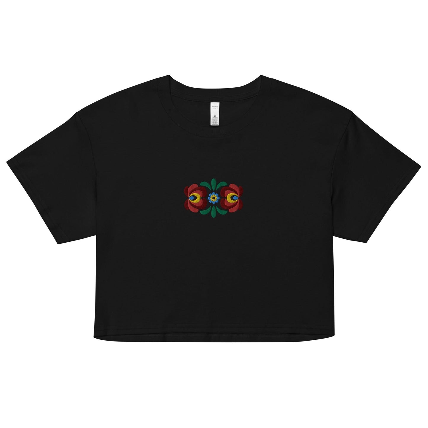 Hungarian Matyó Embroidered Cropped T-Shirt - The Global Wanderer