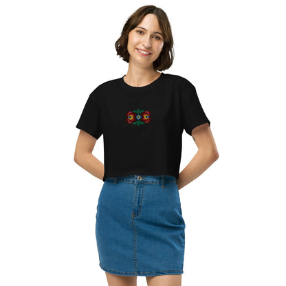 Hungarian Matyó Embroidered Cropped T-Shirt - The Global Wanderer