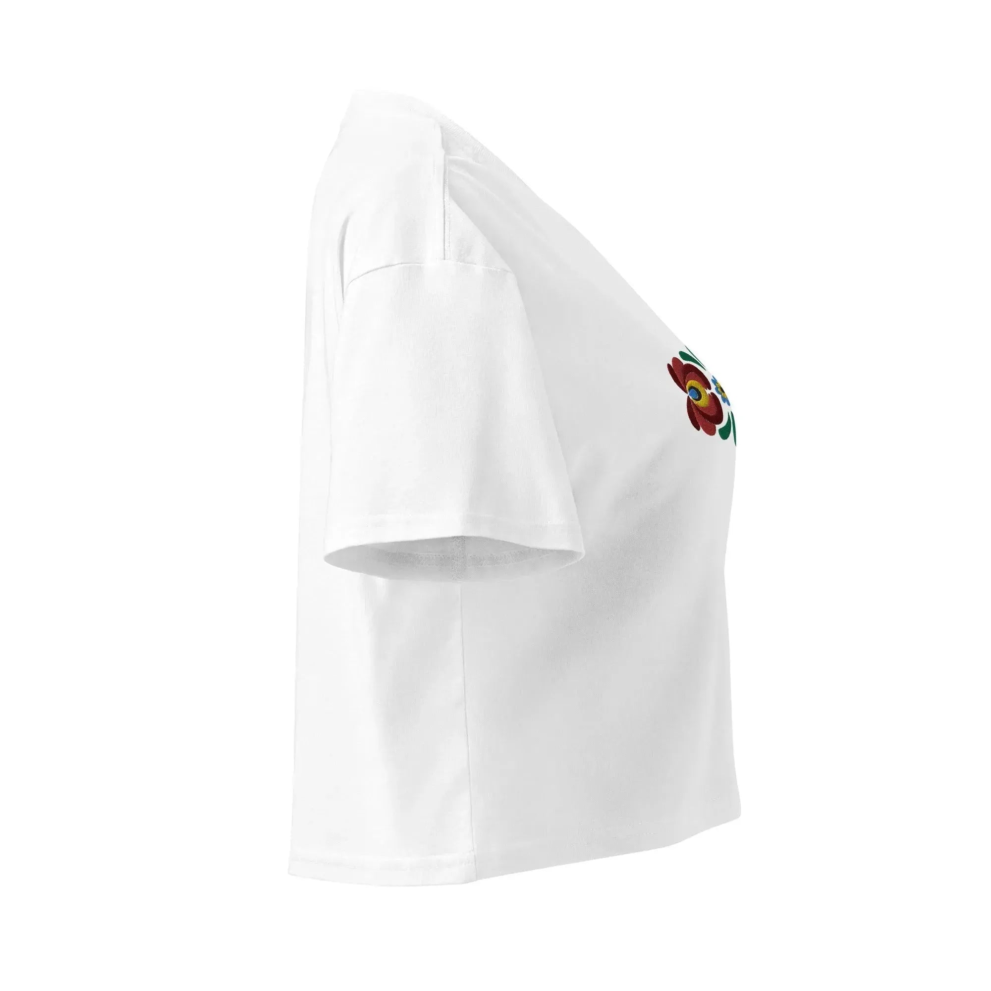 Hungarian Matyó Embroidered Cropped T-Shirt - The Global Wanderer