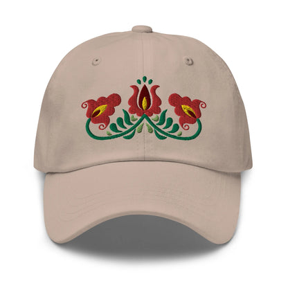 Hungarian Matyó Embroidered Dad Hat - The Global Wanderer