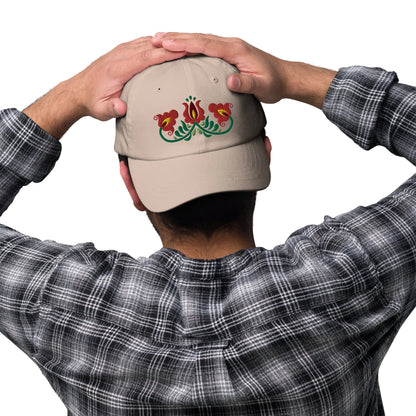 Hungarian Matyó Embroidered Dad Hat - The Global Wanderer