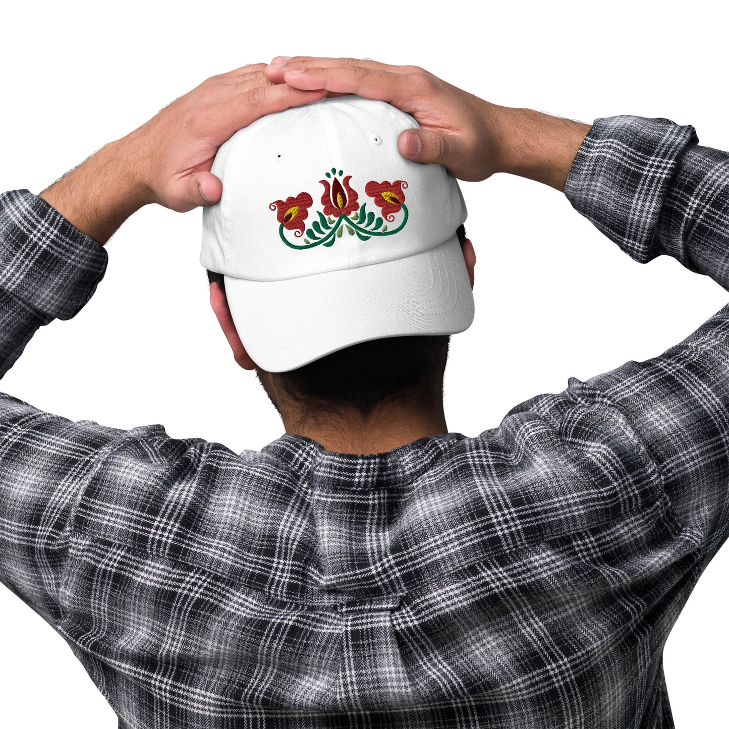 Hungarian Matyó Embroidered Dad Hat - The Global Wanderer