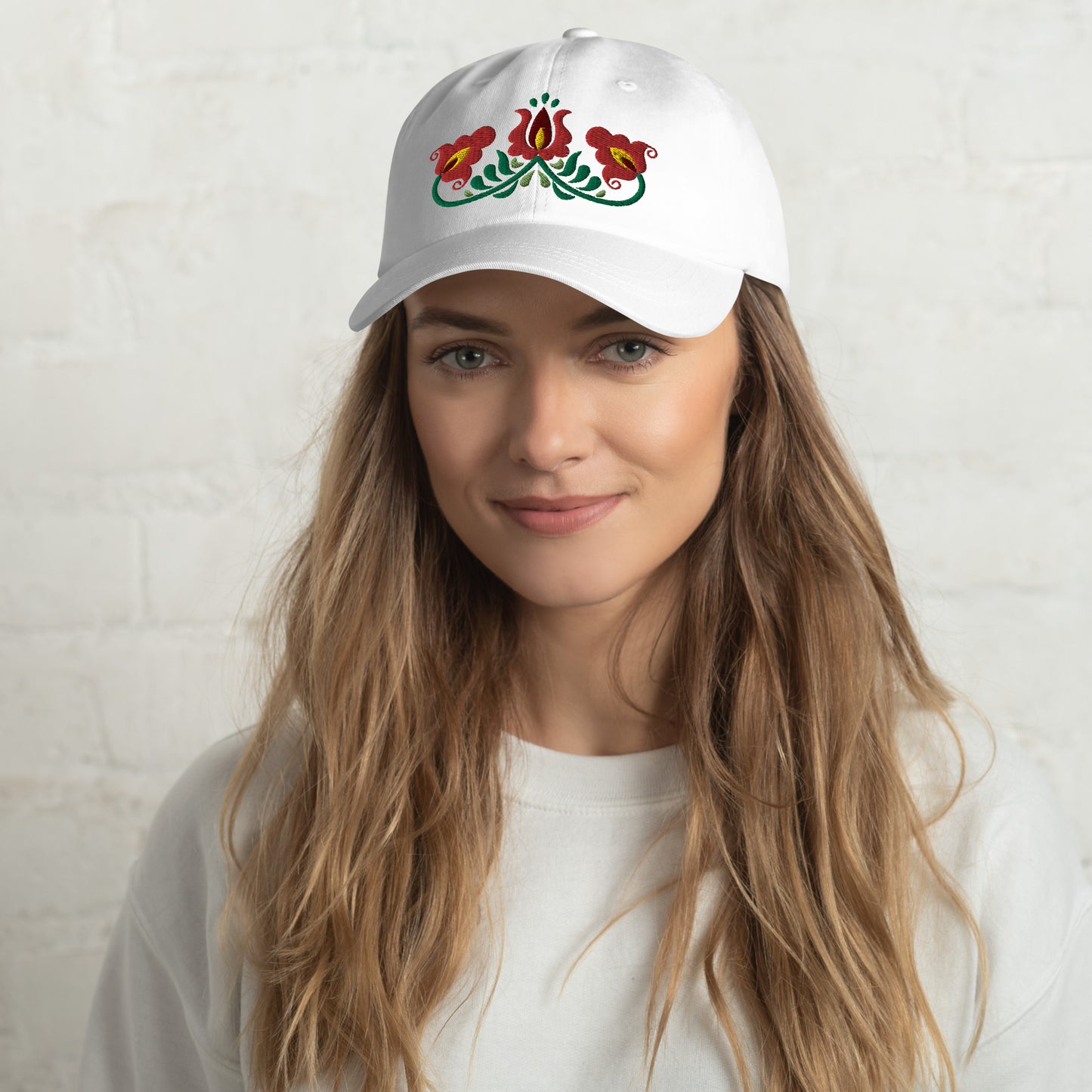 Hungarian Matyó Embroidered Dad Hat - The Global Wanderer