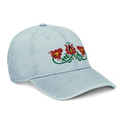 Hungarian Matyó Embroidered Denim Dad Hat - The Global Wanderer