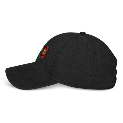 Hungarian Matyó Embroidered Denim Dad Hat - The Global Wanderer