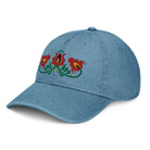 Hungarian Matyó Embroidered Denim Dad Hat - The Global Wanderer