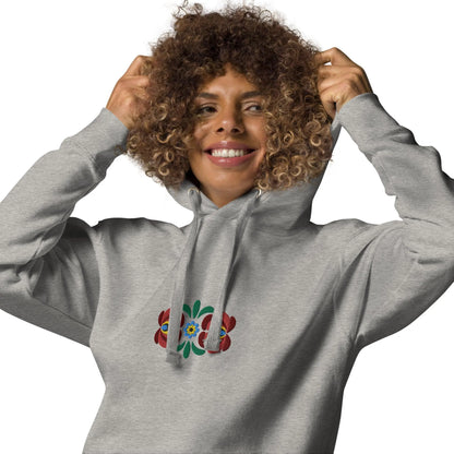 Hungarian Matyó Embroidered Hoodie - The Global Wanderer