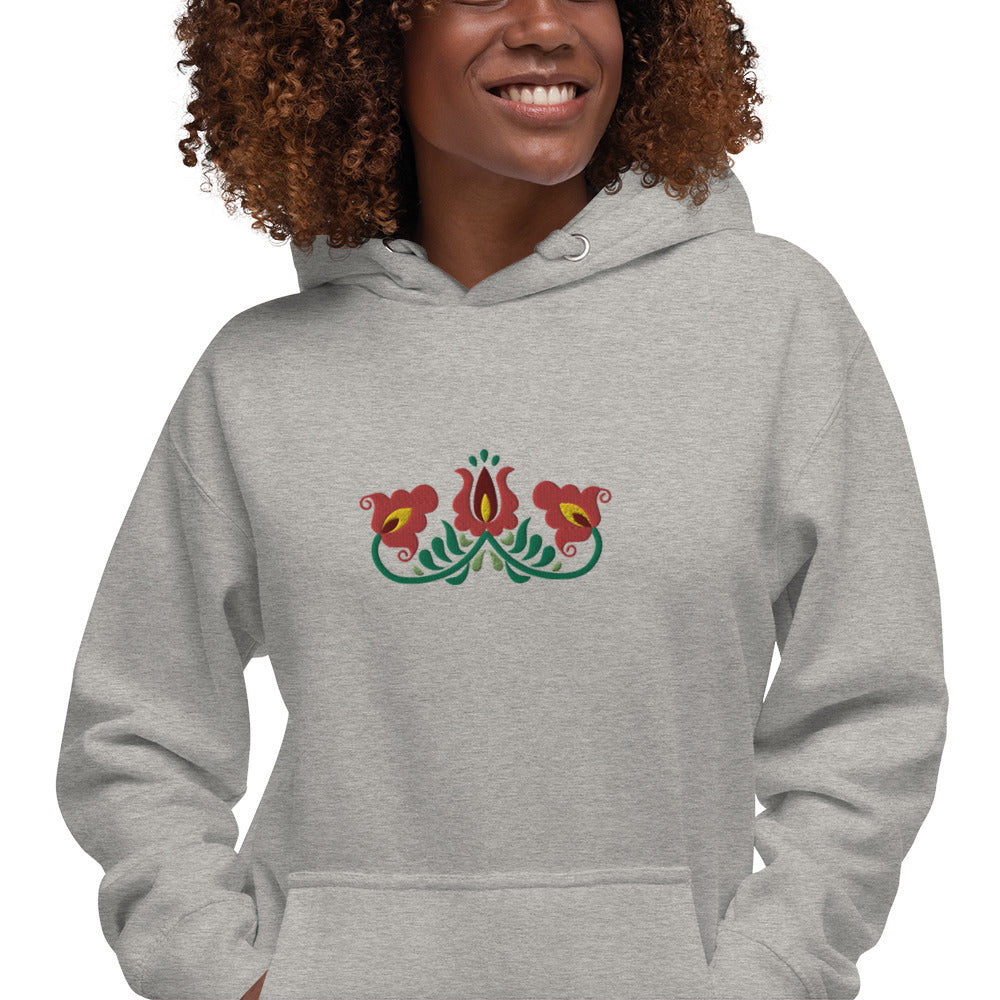 Hungarian Matyó Embroidered Hoodie - The Global Wanderer