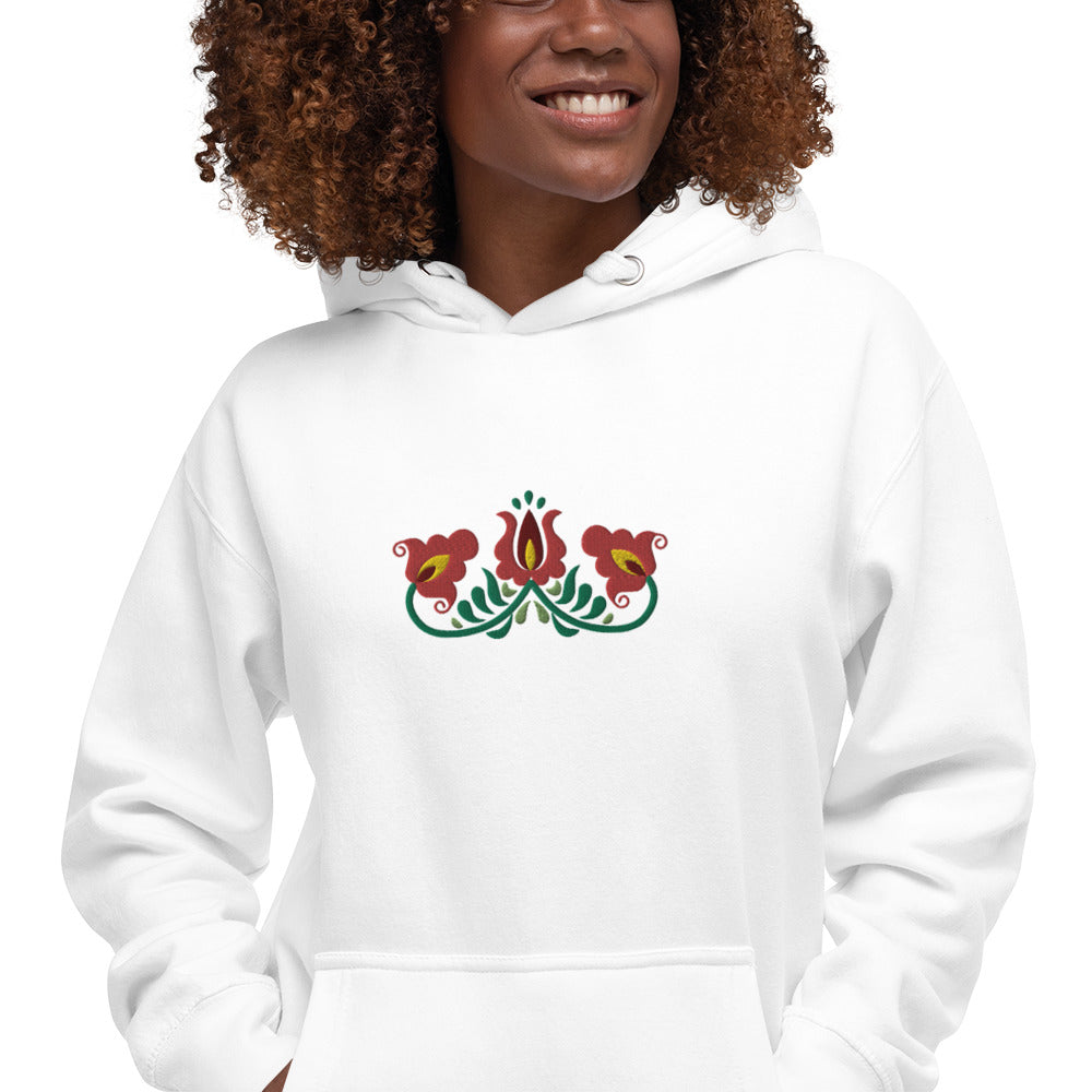 Hungarian Matyó Embroidered Hoodie - The Global Wanderer