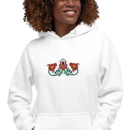 Hungarian Matyó Embroidered Hoodie - The Global Wanderer