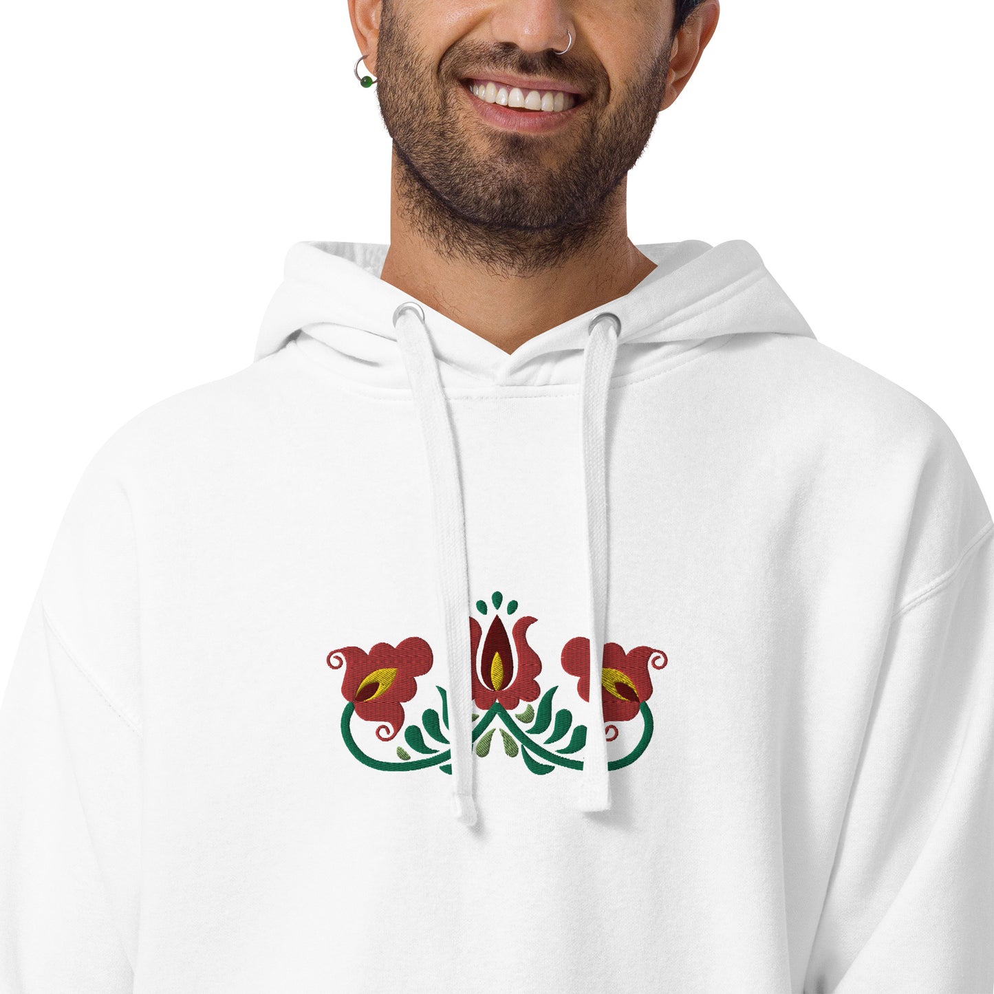 Hungarian Matyó Embroidered Hoodie - The Global Wanderer