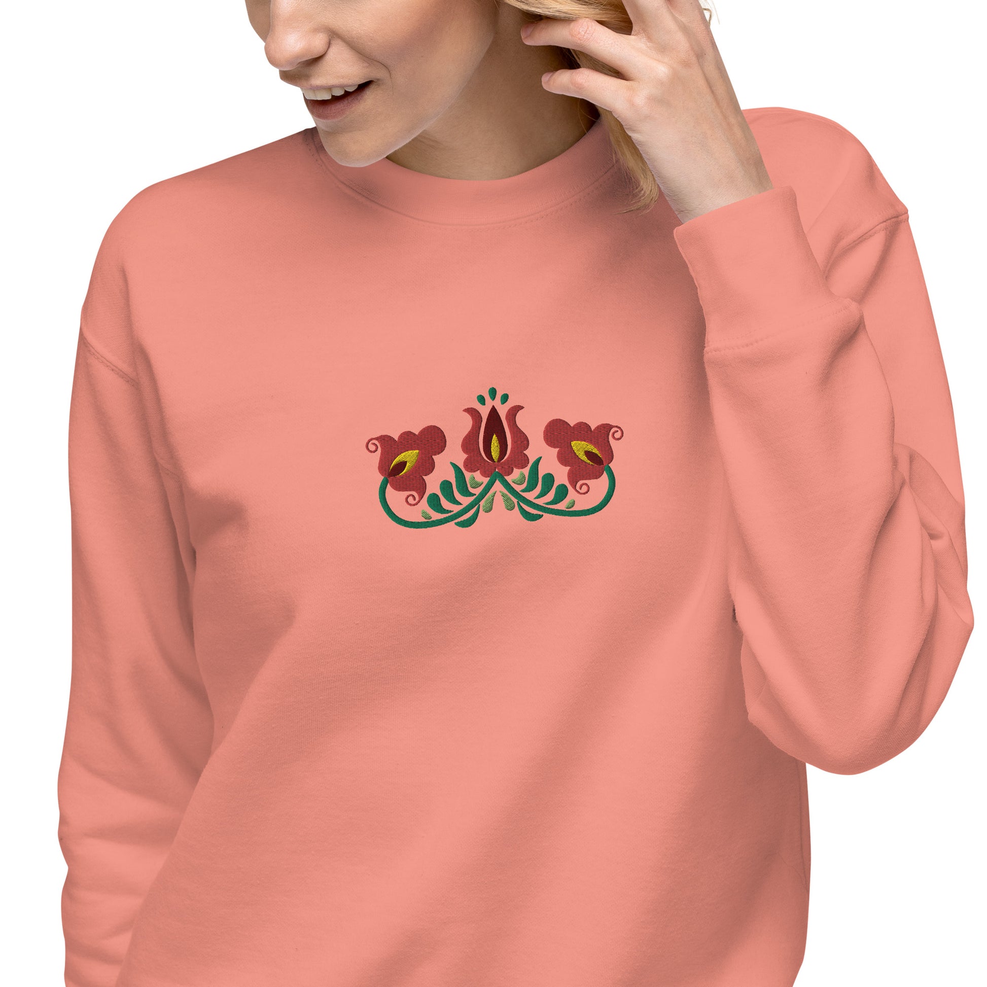 Hungarian Matyó Embroidered Sweatshirt - The Global Wanderer