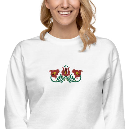 Hungarian Matyó Embroidered Sweatshirt - The Global Wanderer