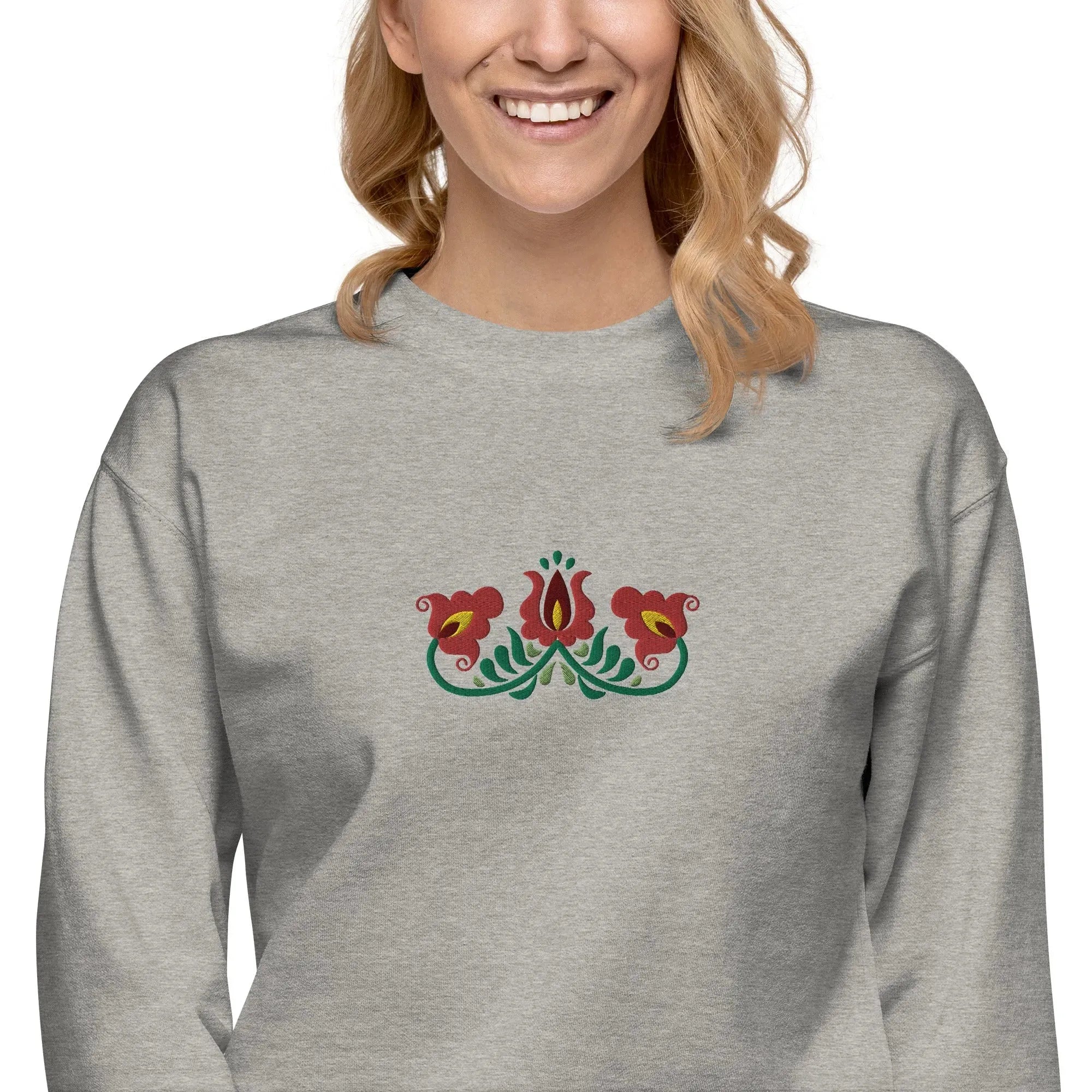 Hungarian Matyó Embroidered Sweatshirt - The Global Wanderer