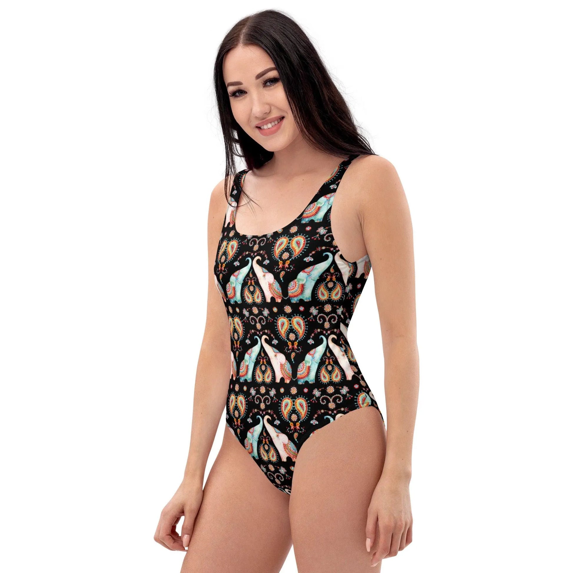 Indian Elephants One-Piece Swimsuit - The Global Wanderer