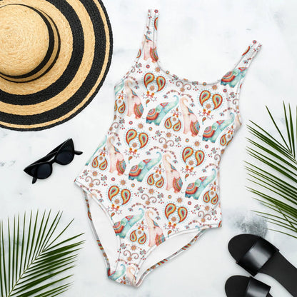 Indian Elephants One-Piece Swimsuit - The Global Wanderer