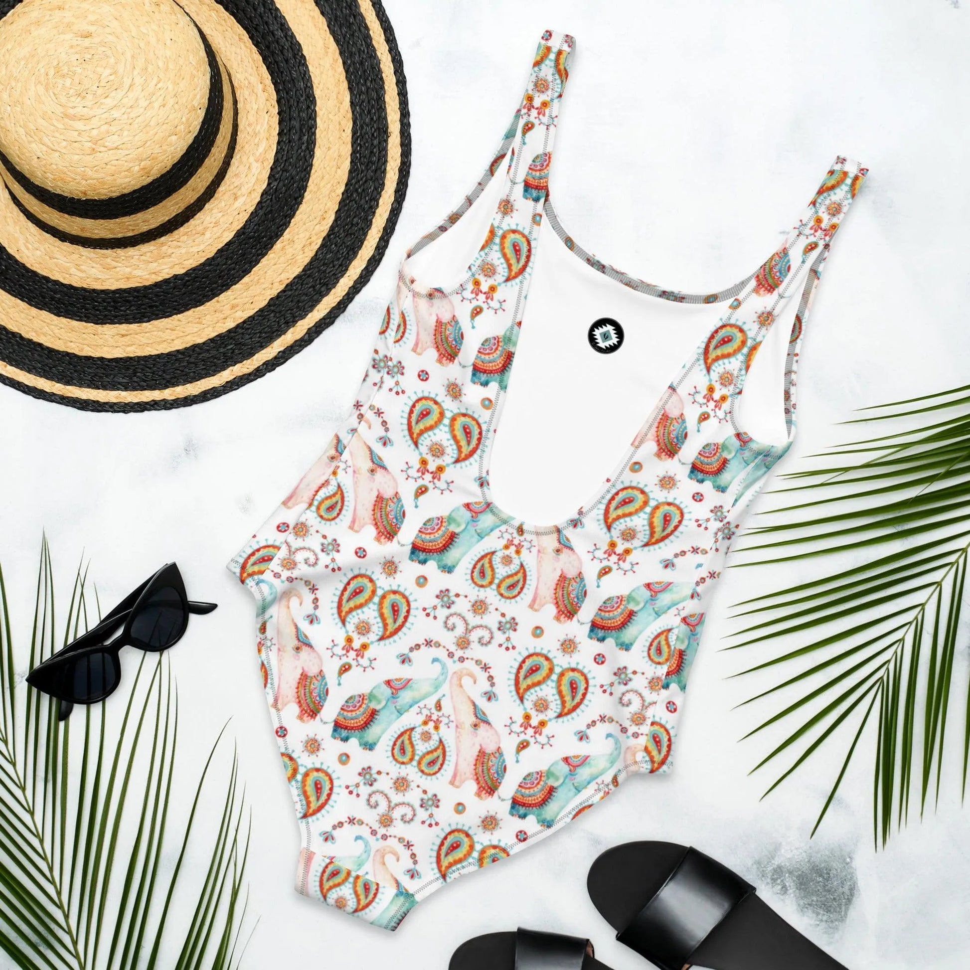 Indian Elephants One-Piece Swimsuit - The Global Wanderer