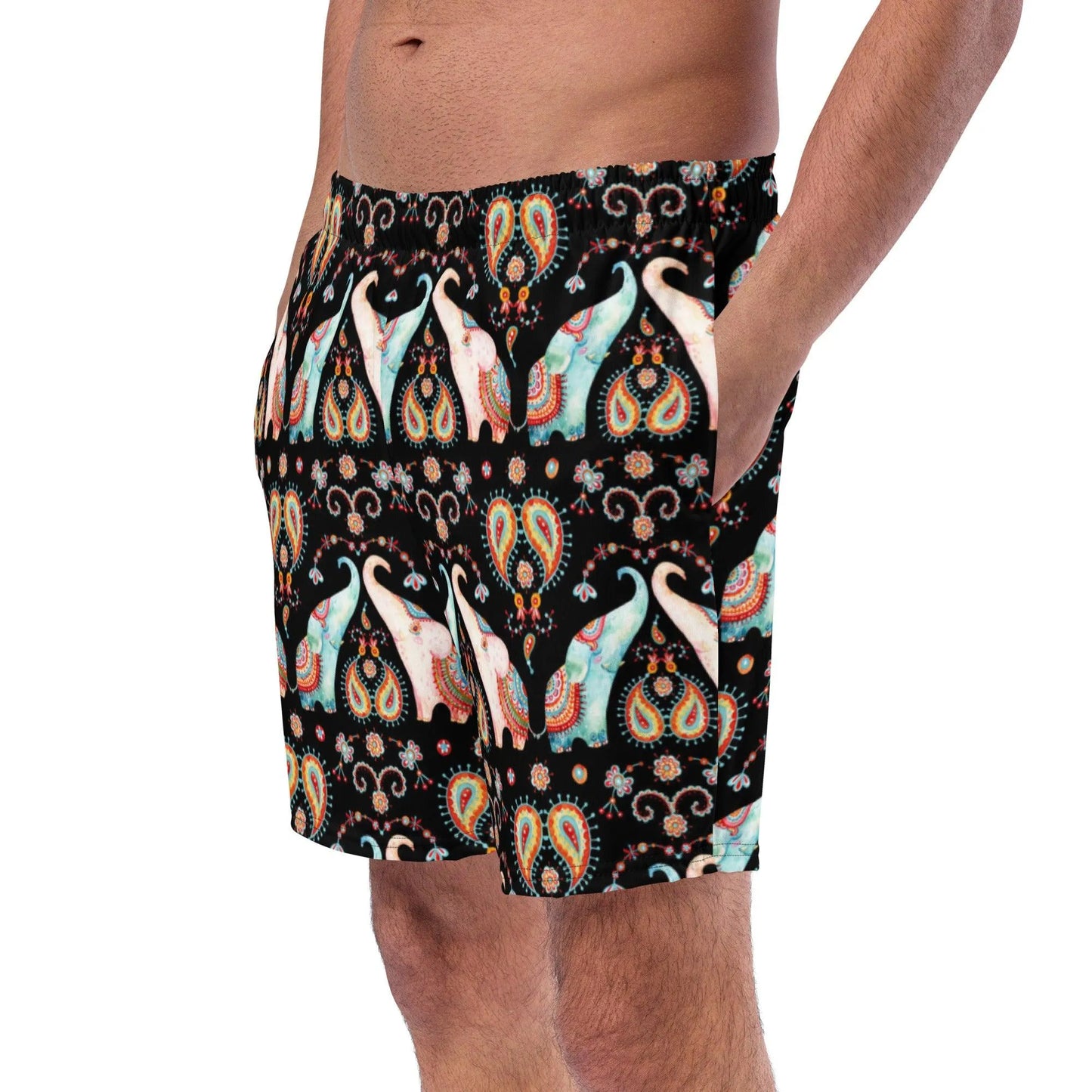 Indian Elephants Recycled Men's Swim Trunks - The Global Wanderer