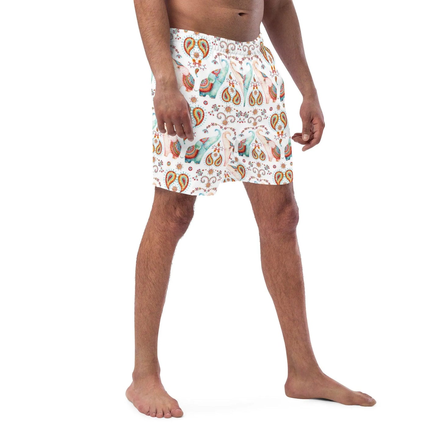 Indian Elephants Recycled Men's Swim Trunks - The Global Wanderer