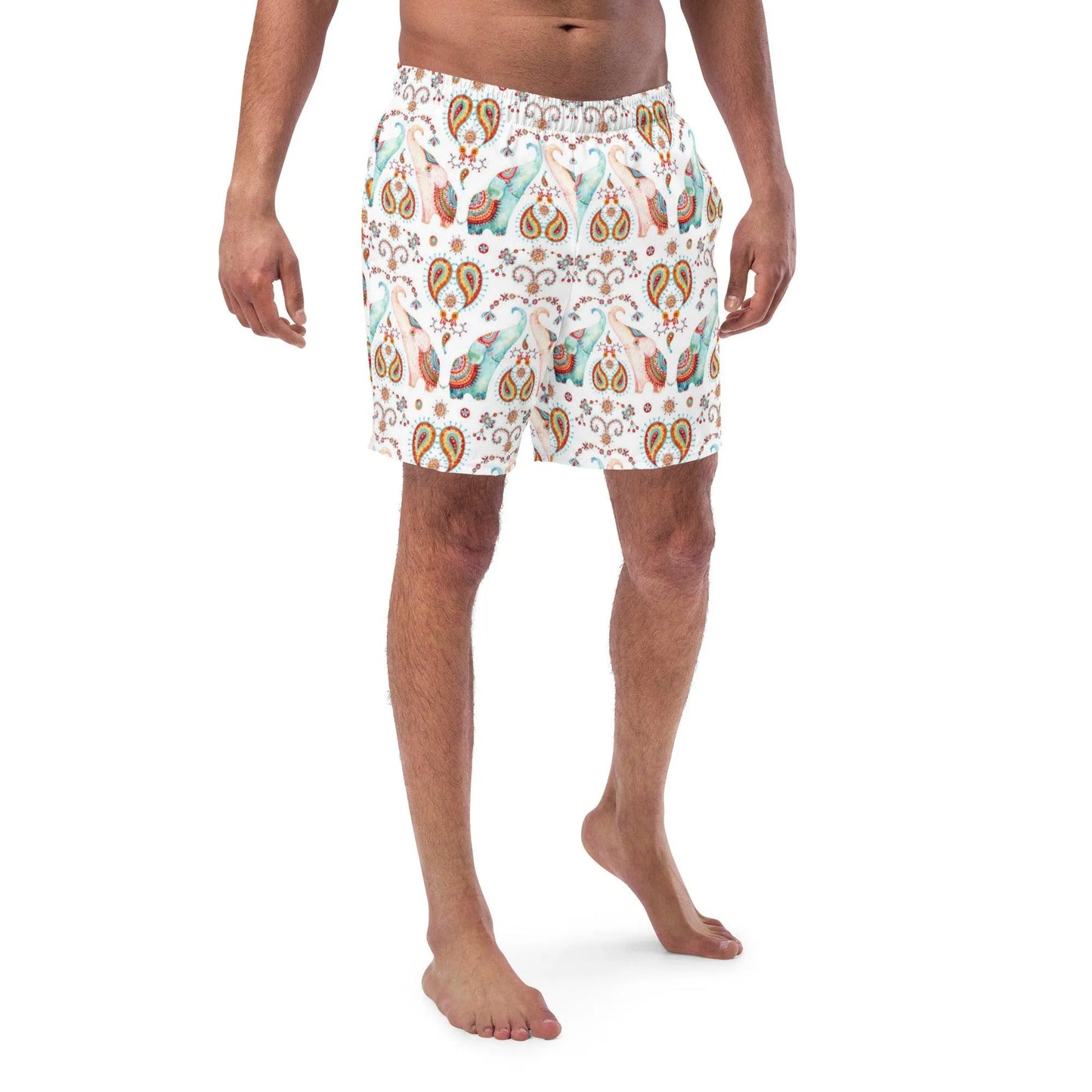 Indian Elephants Recycled Men's Swim Trunks - The Global Wanderer