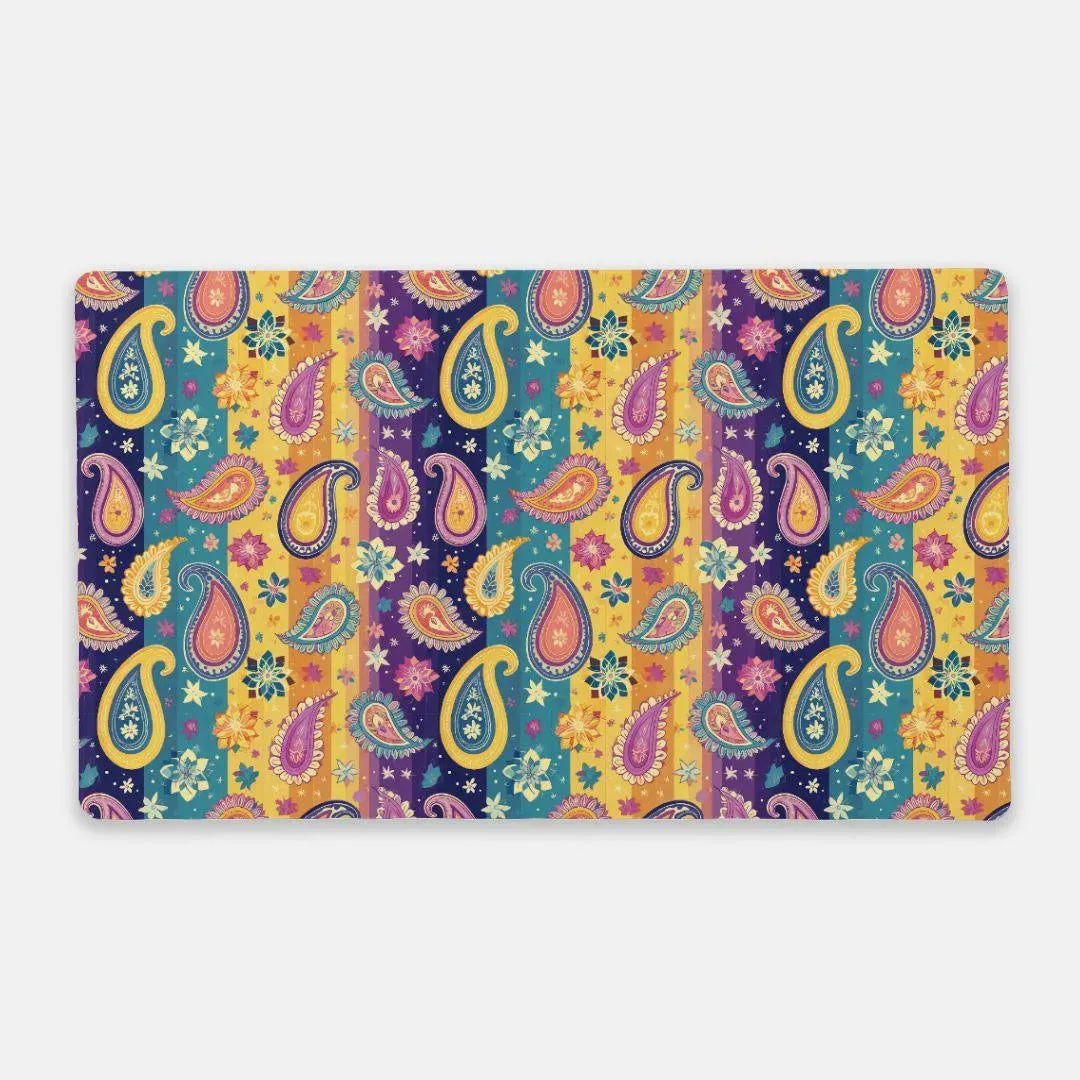 Indian Whimsical Paisley Desk Mat - The Global Wanderer