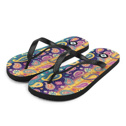 Indian Whimsical Paisley Flip Flops - The Global Wanderer