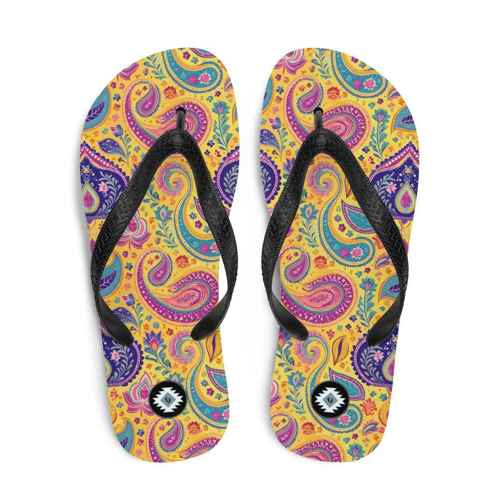 Indian Whimsical Paisley Flip Flops - The Global Wanderer