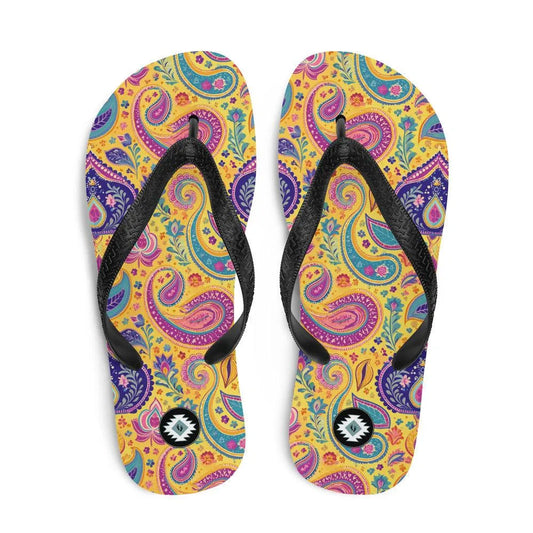 Indian Whimsical Paisley Flip Flops - The Global Wanderer