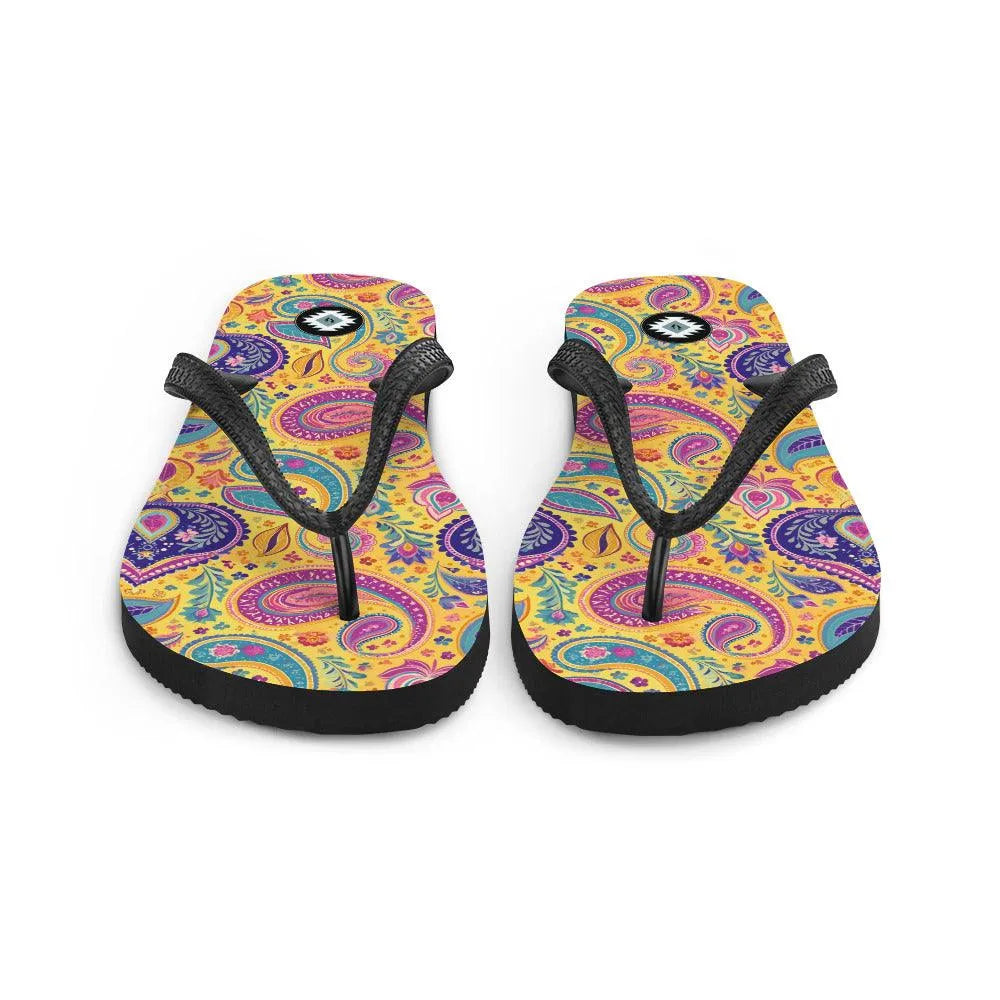 Indian Whimsical Paisley Flip Flops - The Global Wanderer