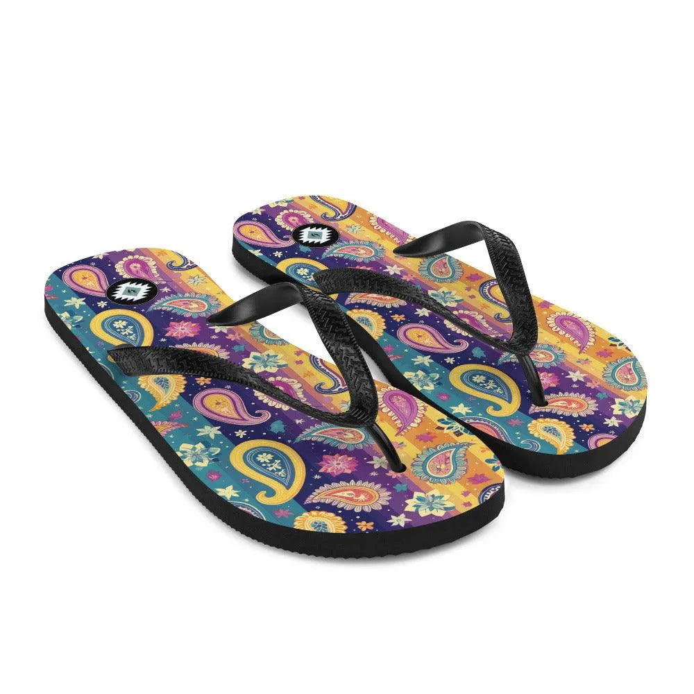 Indian Whimsical Paisley Flip Flops - The Global Wanderer