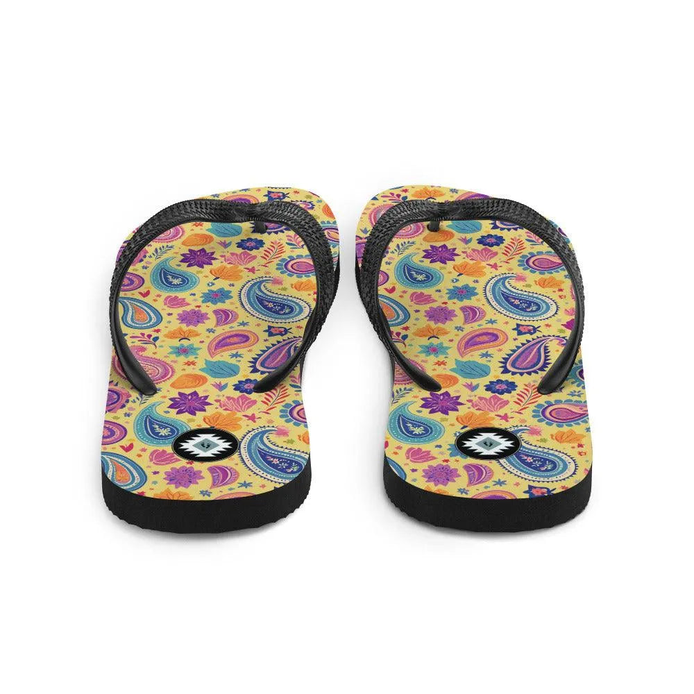 Indian Whimsical Paisley Flip Flops - The Global Wanderer