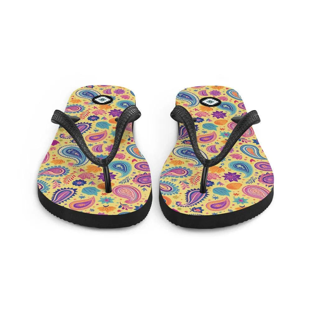 Indian Whimsical Paisley Flip Flops - The Global Wanderer