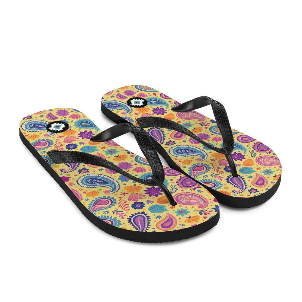 Indian Whimsical Paisley Flip Flops - The Global Wanderer