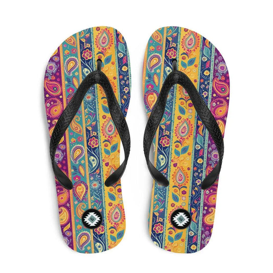 Indian Whimsical Paisley Flip Flops - The Global Wanderer