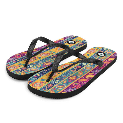 Indian Whimsical Paisley Flip Flops - The Global Wanderer