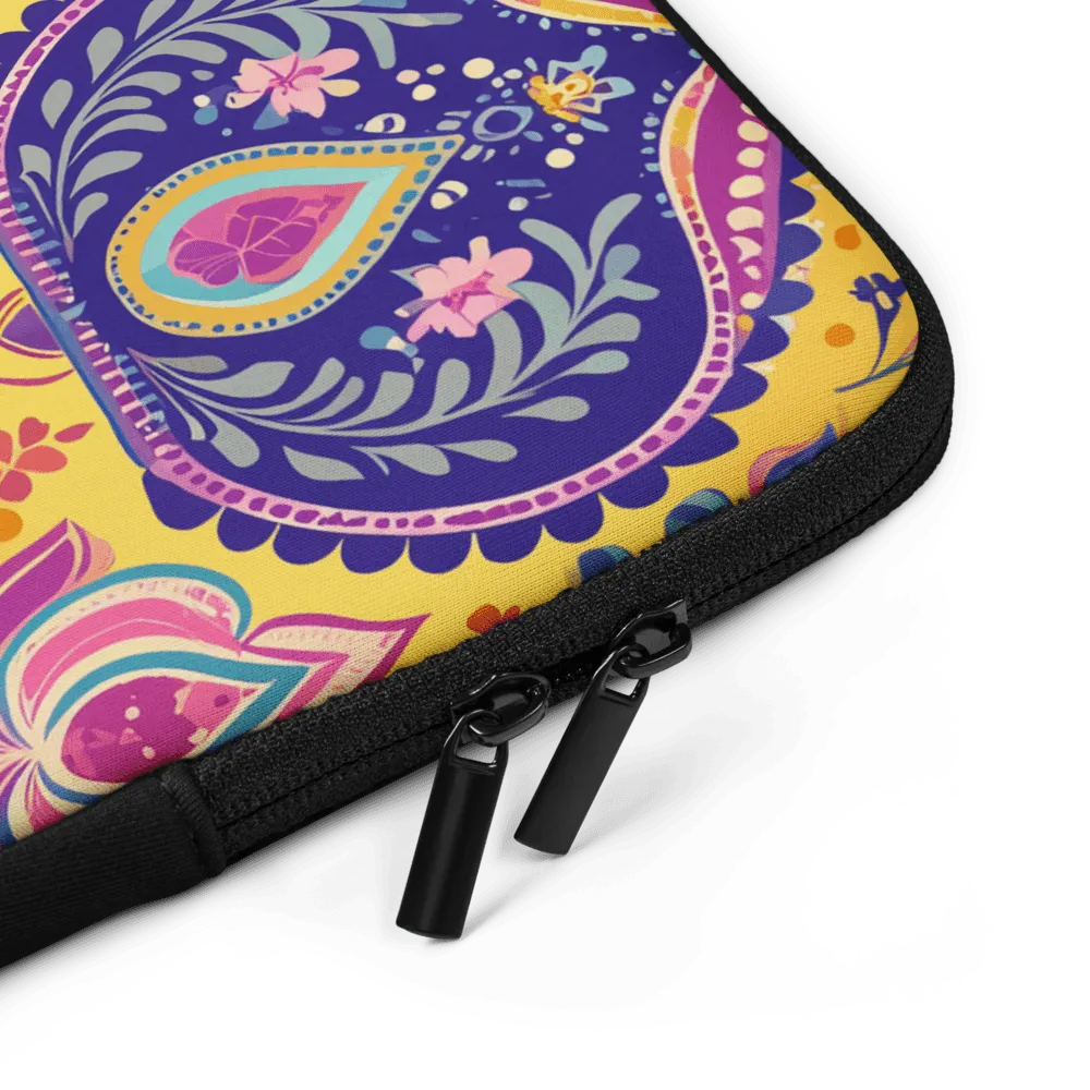 Indian Whimsical Paisley Laptop Case - The Global Wanderer